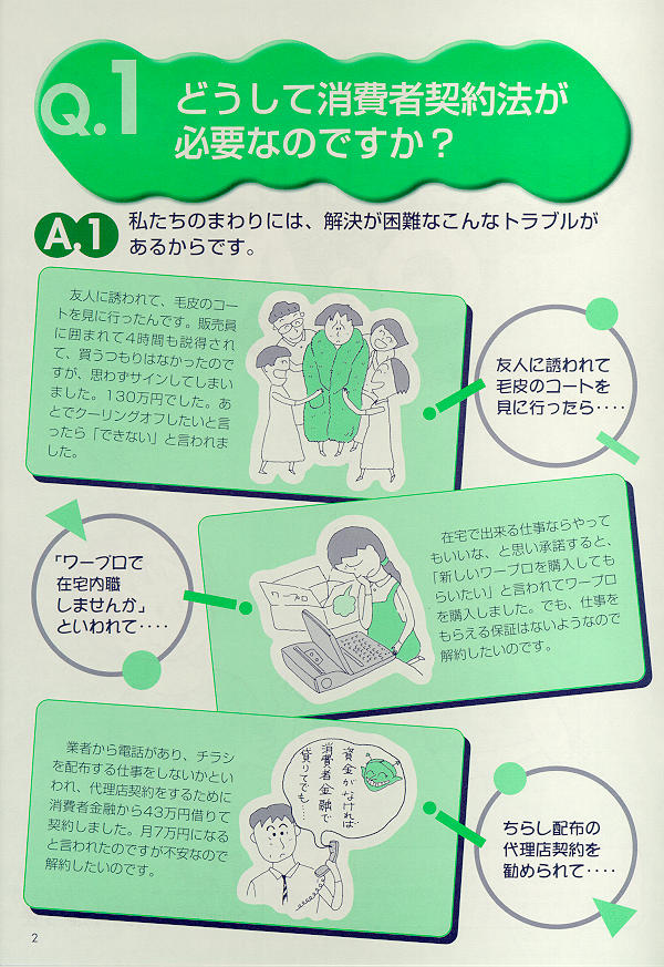 全国消費者団体連絡会【リーフレット～みてわかる消費者契約法Q＆A～について】