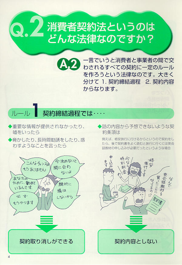 全国消費者団体連絡会【リーフレット～みてわかる消費者契約法Q＆A